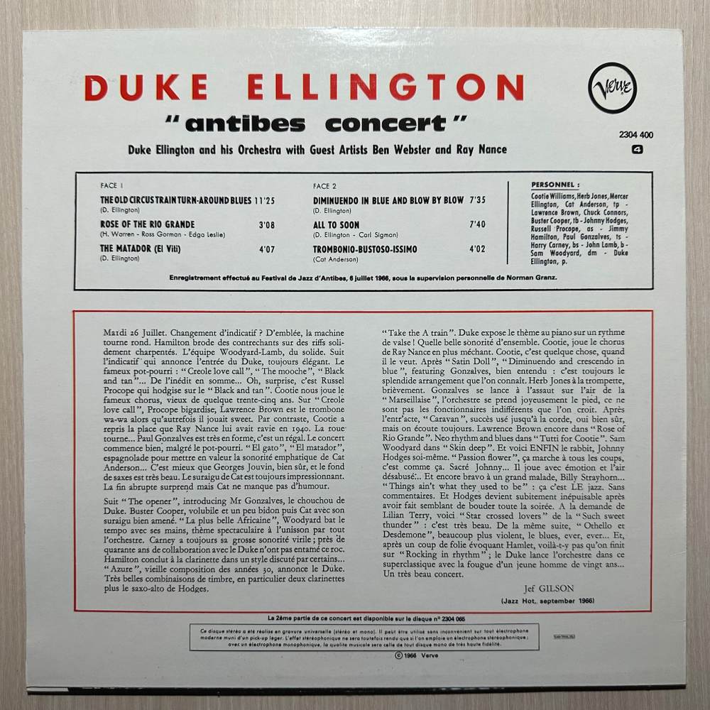 Duke Ellington - Antibes Concert Vol. 1 (Скандинавия 1981г.)