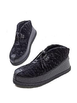 Ботинки из натурального каракуля "Black Рepper"