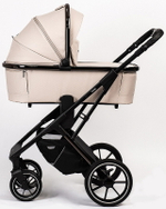 Детская коляска Peppy Tecla 3 в 1 с автокреслом Verona Black Stone Chrome Edition Бежевый