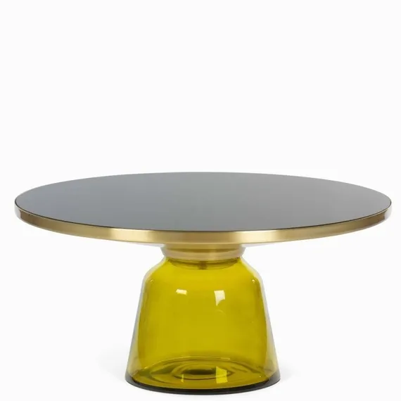 Кофейный стол Vaso Glass Ø75х38 см, желтый