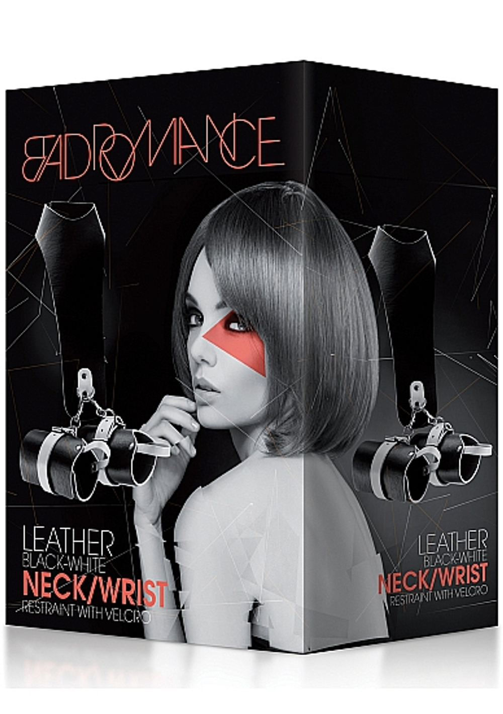 Черный кожаный бандаж с оковами (Цвет: черный)