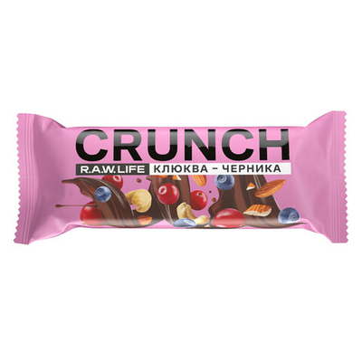 Батончик R.A.W LIFE кранч клюква - черника, 40  г
