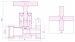 Вентиль прямой Сунержа (крест) G 1" нар.р. / G 3/4" н. г.