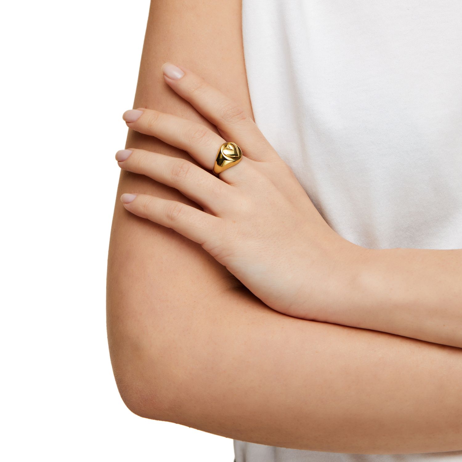 Кольцо Gold Naked Heart Ring