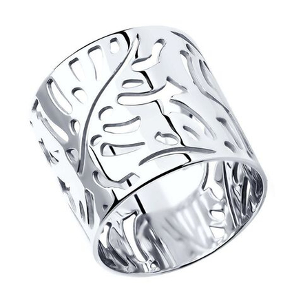 Кольцо серебряное широкое