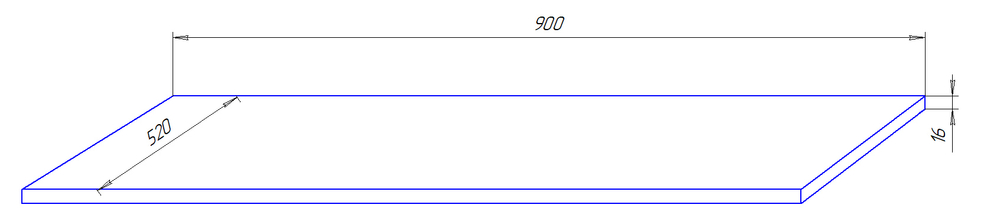 Столешница Azario Gris 90 900х520х16 цвет серый 145399
