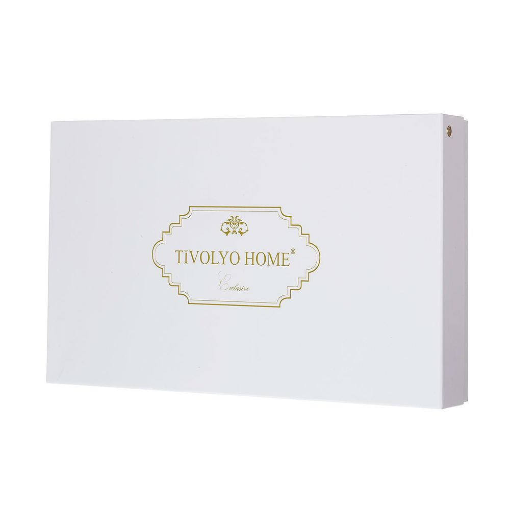 Постельное белье 2 спальное евро Tivolyo home Fortuny кремовое