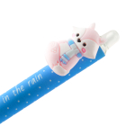 Ручка гелевая стираемая автоматическая "Funny friends" синяя, 0,5мм, корпус ассорти, с топпером