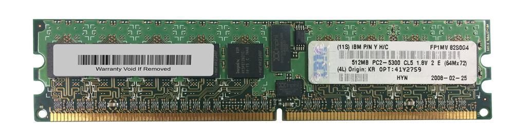 Оперативная память IBM 1Gb (2x512MB Kit) PC5300 667MHz ECC DDR SDRAM RDIMM (x3655, x3755) 41Y2759