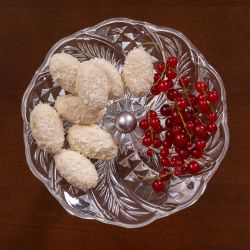 Фруктовница-конфетница Белла со стеклянной чашей серебро