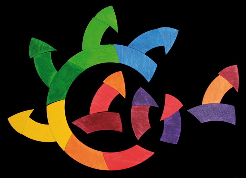 Магнитная деревянная мозаика "Круг Гете",  24 детали