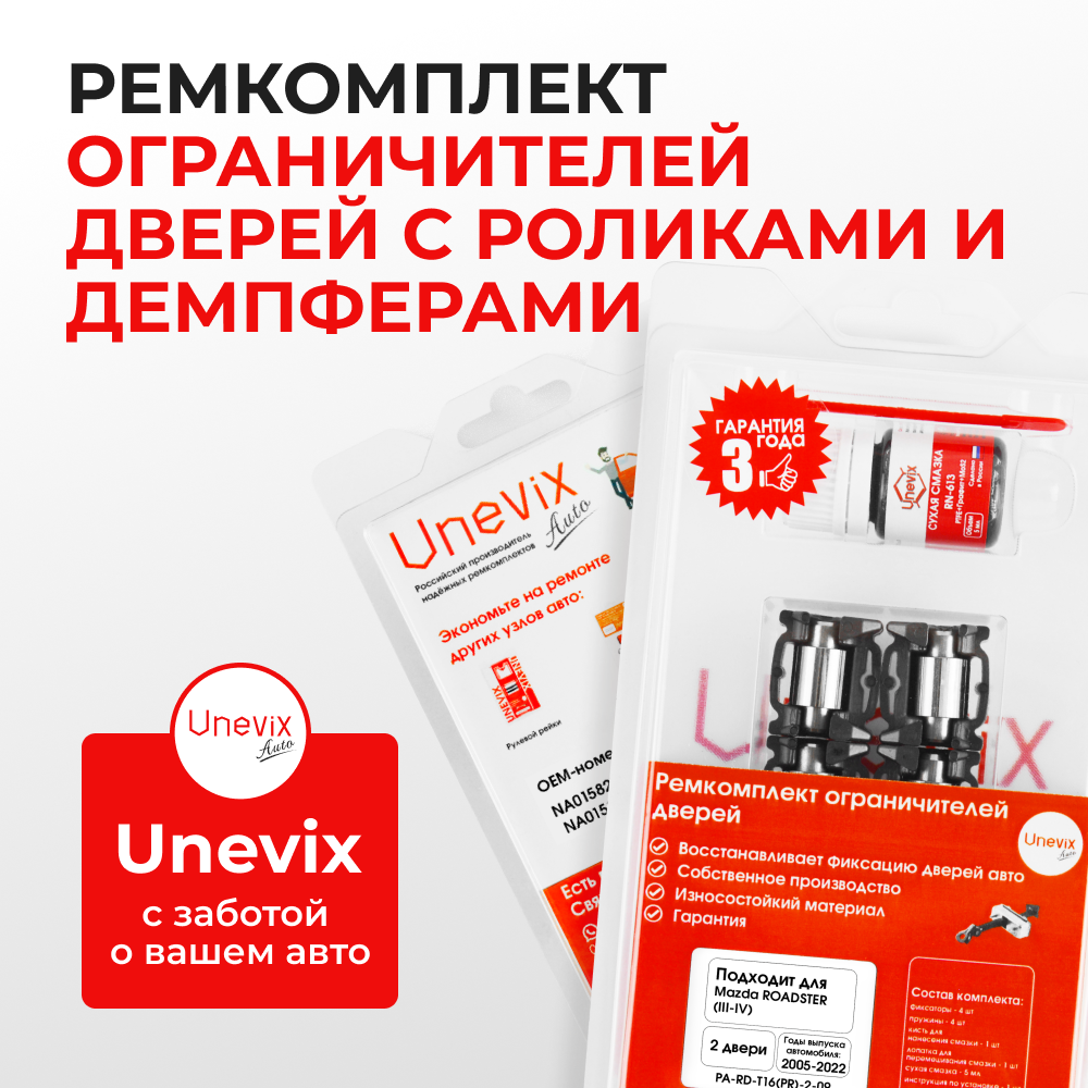 Ремкомплект ограничителей дверей Mazda ROADSTER (III-IV) NC; ND (2 двери, тип 16(PR)) 2005-2022