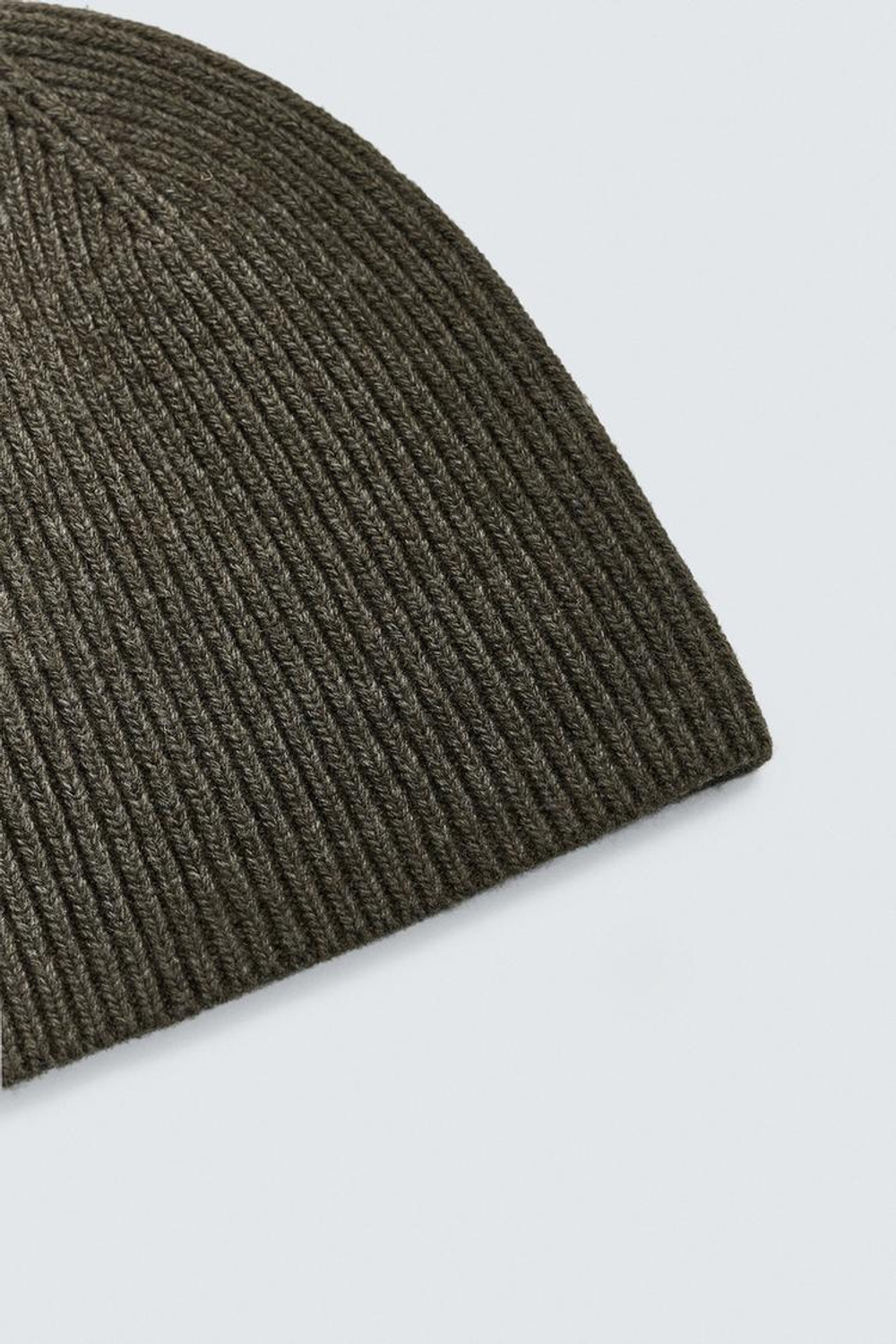 ZARA ШАПКА БИНИ В РУБЧИК ИЗ ШЕРСТИ, СЕРОВАТО-КОРИЧНЕВЫЙ