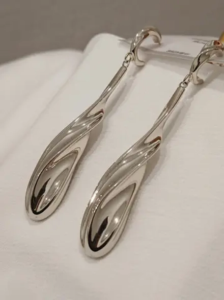 Серьги Oubi Yabi «Застывшая ртуть» Silver