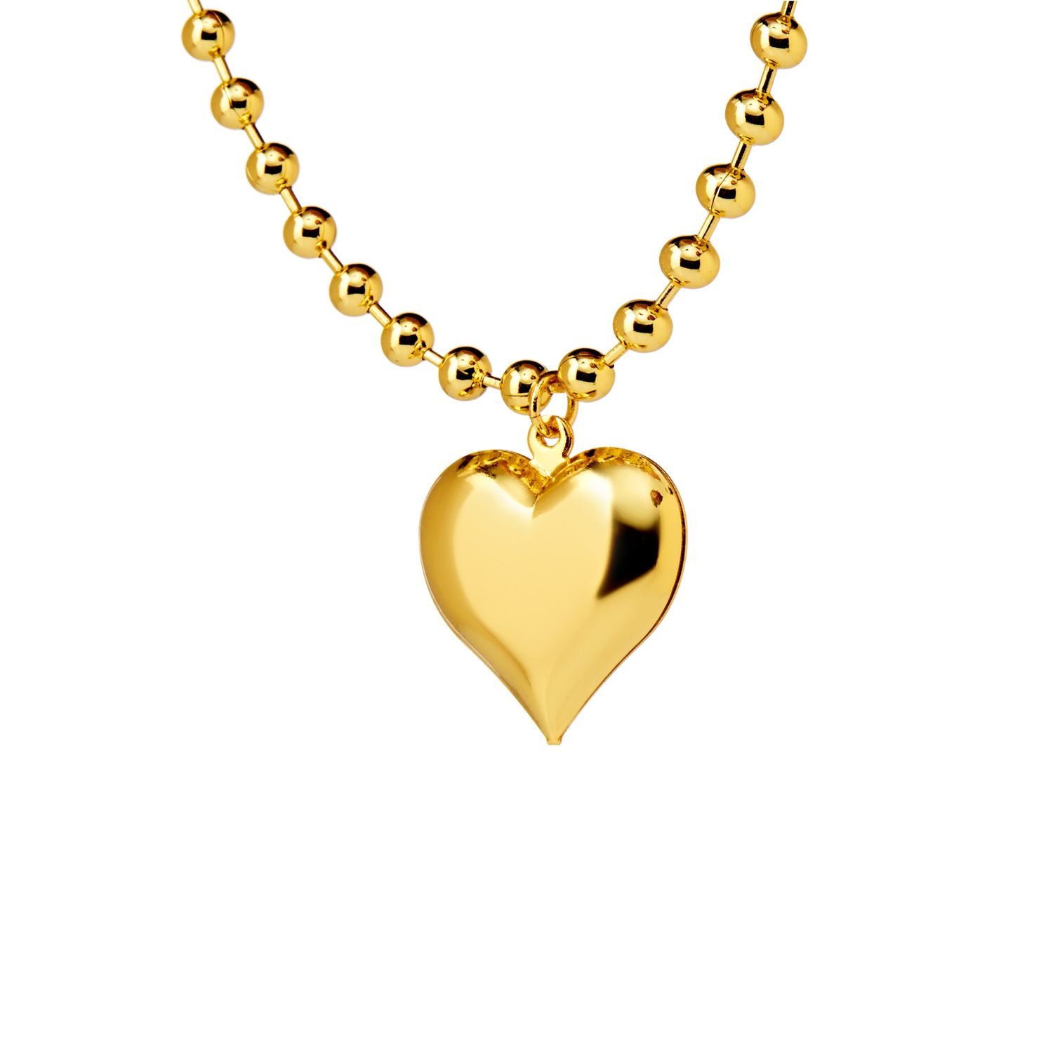 Колье Gold Chain Of Balls Necklace - Heart