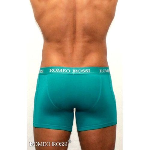 Мужские трусы боксеры удлиненные c резинкой Romeo Rossi бирюзово-зеленые RR7001-07