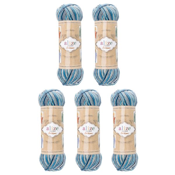 Пряжа Alize (Ализе) Superwash Artisan / уп.5 мот. по 100 г, 420 м, 9016 секционный