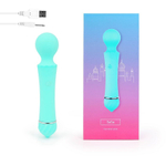 Бирюзовый вибромассажер Sasa с круглой головкой - 16 см. (Цвет: бирюзовый)