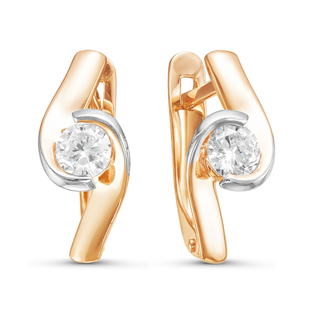 Серьги из золота 585 пробы с фианитами