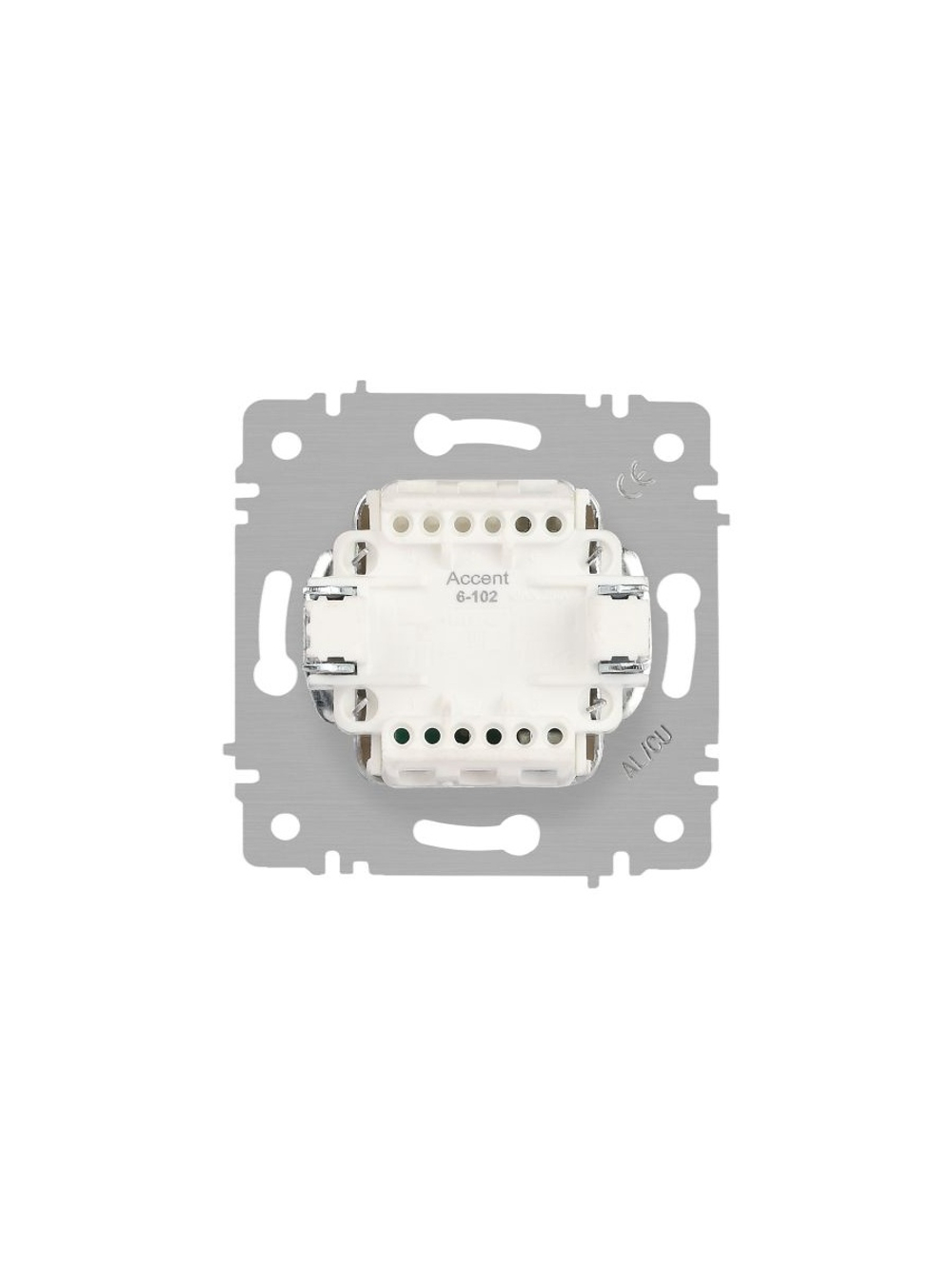 Выключатель 1-кл. СП Accent 6-102-01 10А IP20 250В с подсветкой AL/CU бел. Intro Б0063445