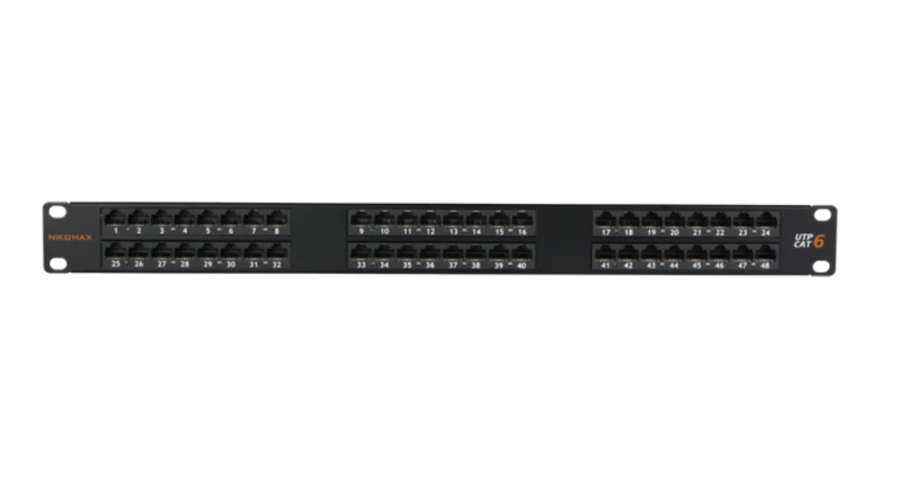 Патч-панель  NikoMax NMC-RP48UE2-1U-BK