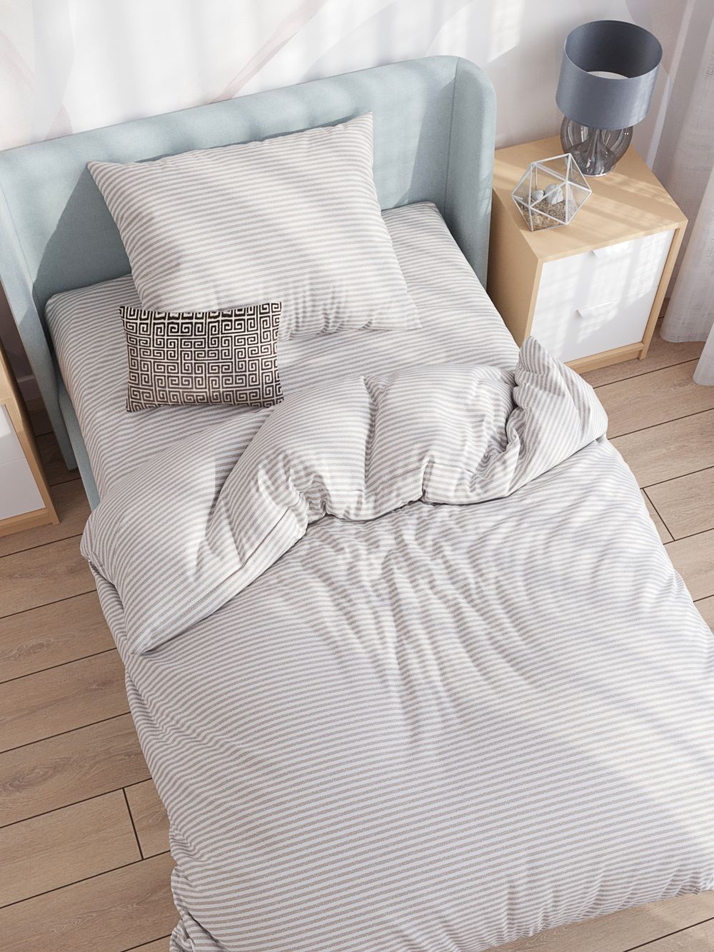 Постельное белье Сказка "Лутон" 1,5-сп Наволочка 50х70 см 1 шт Простынь 150х215 см Пододеяльник 145х215 см, перкаль