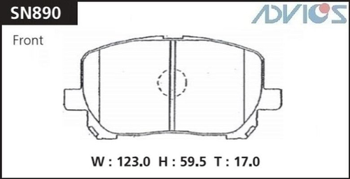 Дисковые тормозные колодки ADVICS передние SN890