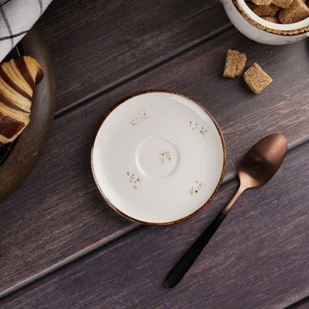 Блюдце кофейное d=12,5 см, фарфор "NOBLE" серия "Grace"