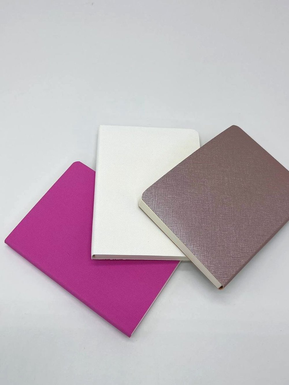 Набор 3 блокнота 88л (138*102мм) линейка розовый, перламутровый, белый (5447-4)