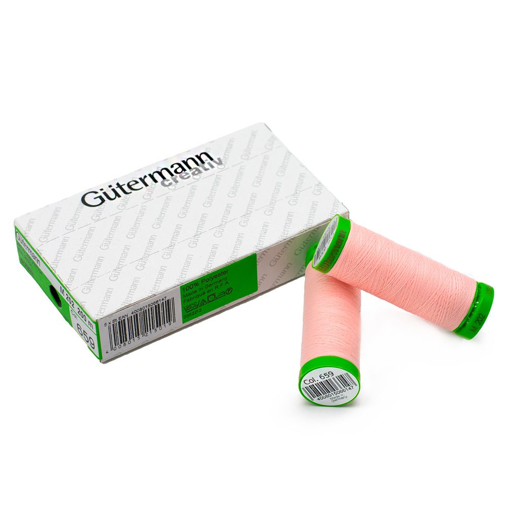Нитки для тонких тканей Gutermann Extra Fine 150 (200 метров), 5 кат. | 659 св.персиково-розовый
