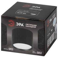 Светильник настенно-потолочный спот ЭРА OL39 BK под GX53 IP20 черный