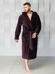 Халат мужской CODY с капюшоном Бордовый "Polens"