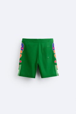 ZARA ПЛАВКИ С ЦВЕТОЧНЫМ ПРИНТОМ, ЗЕЛЕНЫЙ