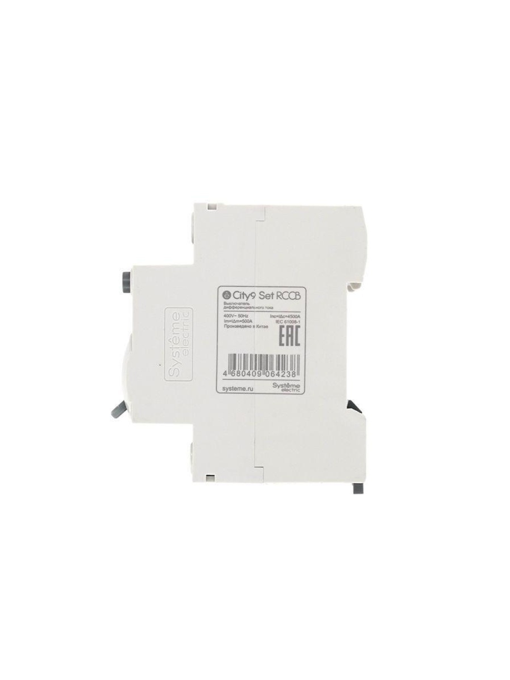 Выключатель дифференциального тока (УЗО) 4п 25А 30мА тип AC City9 Set 400В SE C9R36425