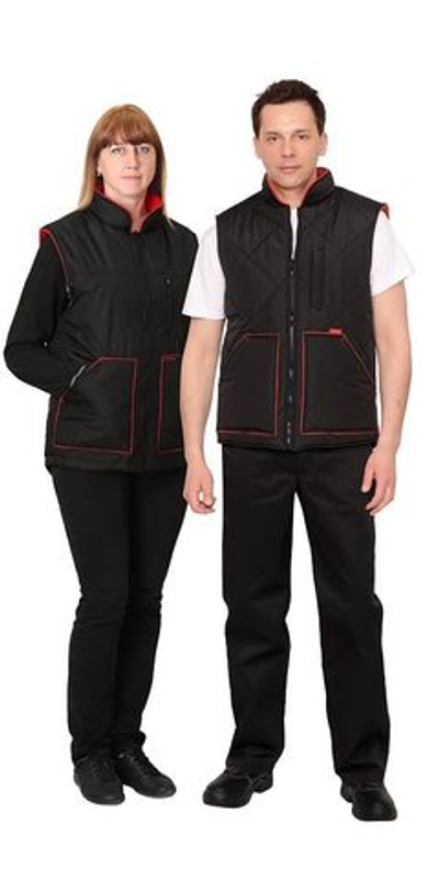 Жилет удлиненный (на подкладке флис красный) черный