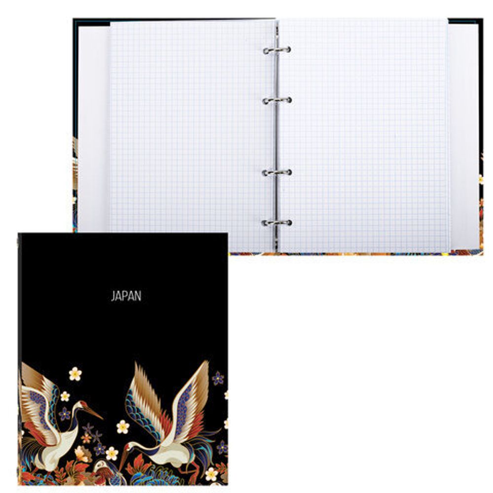 Тетрадь на кольцах А5 (175х215 мм), 240 л., обложка твердый картон, клетка, BRAUBERG, "Идиллия", 404095