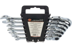 Набор комбинированных ключей AV Steel трещоточные, с шарниром, 8-17мм 6 шт AV-035260