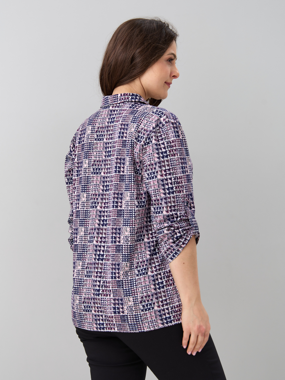 Рубашка Р-001/пьедепуль-синерозовый