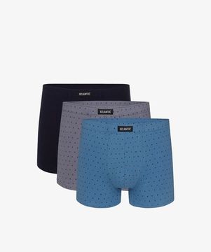 Трусы мужские боксеры (3шт), Atlantic 3MH-025, серый + темно-синий + голубой