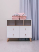 Комод с ящиком "Style" 80 см 2 ящика 2 отсека (арт.115) Cloud White