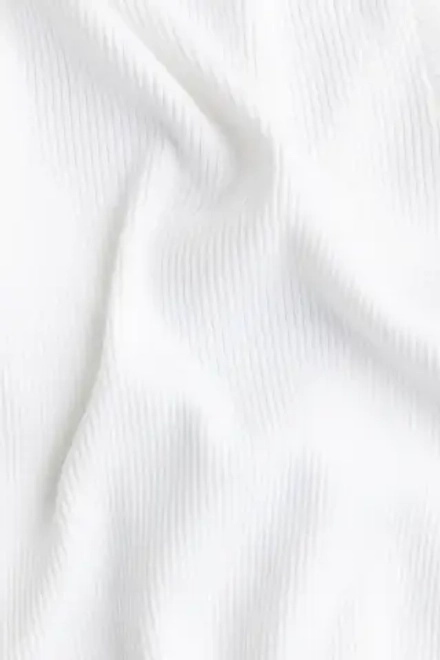 H&M Топ в рубчик с длинными рукавами, белый