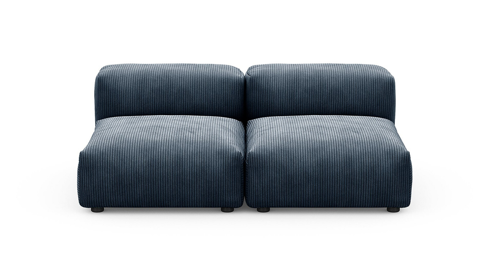 Сдвоенная дополнительная секция Фиджи (малая) Cilium Indigo 168*116*62 см, Синий Вельвет Нераскладной Фиеста