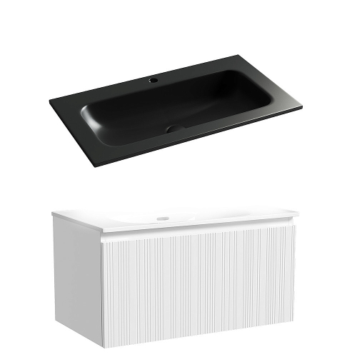 Тумба с раковиной Sancos CODE CD80W/CN7012MB 80 белая