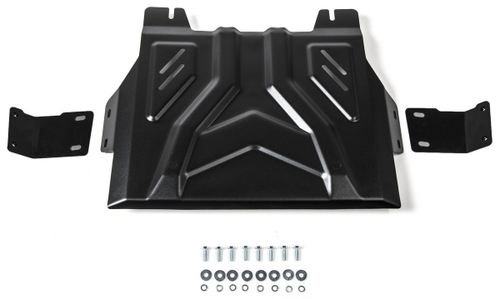 Защита РК Rival для Fiat Fullback (V - 2.4D) 2016-н.в./Mitsubishi L200 V (V - 2.4D) 2015-2019 2018-н.в./Mitsubishi Pajero Sport III (V - 2.4D; 3.0) 2016-2021 2021-н.в., сталь 3 мм, с крепежом (устанавл-ся совместно с 2111.4047.2.3), штампованная, 2111.4048.2.3