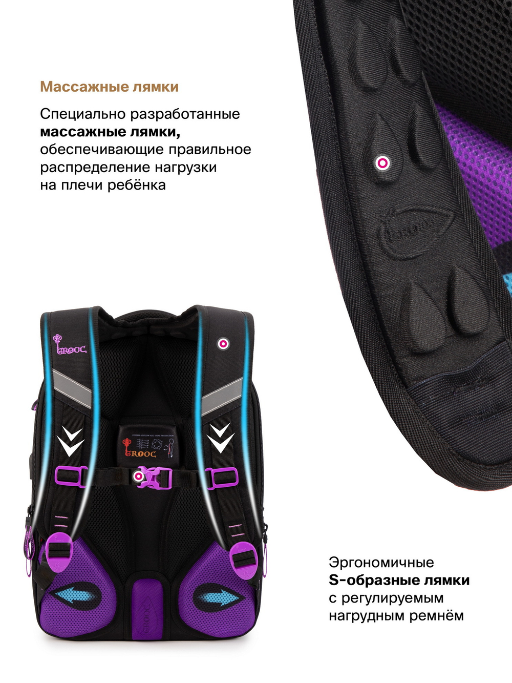 Рюкзак GROOC 14-068 + пенал + мешок + сумка-пенал