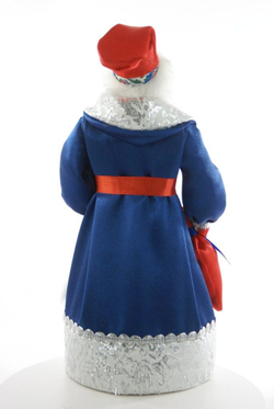 Кукла коллекционная Дед Мороз в боярской шубе из парчи с посохом