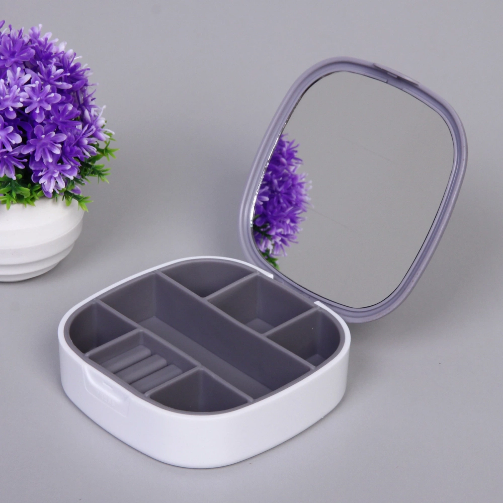 Органайзер для хранения с зеркалом «ТАРТОНА», цвет серый, 10*3см (упаковка коробка)