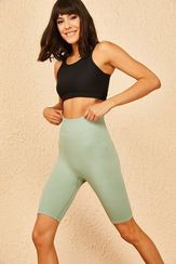 Qadın üçün tikişsiz, xaki şort 10901006