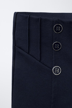 ZARA ЛЕГИНСЫ С ПУГОВИЦАМИ, МОРСКОЙ СИНИЙ