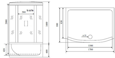 Душевая кабина Timo T-1170